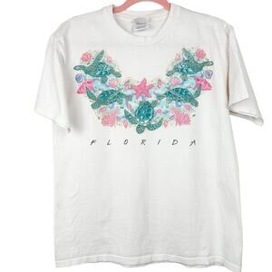 Vintage Florida T-Shirt with Sea Turtles Starfish Shells